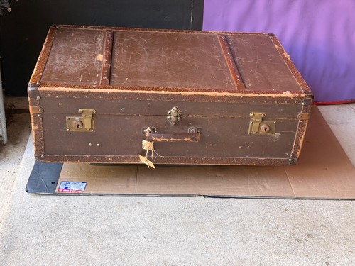 Vintage german steamer trunk - vintage,